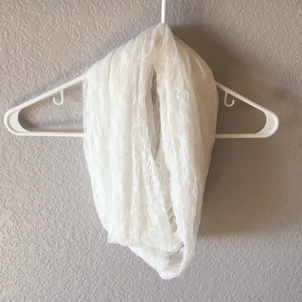 white lace infinity scarf